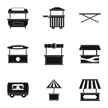 Piyasa ahır simge seti, basit tarzı