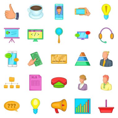 Şirket Icons set, karikatür tarzı yatırımları