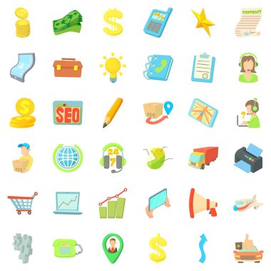 Dünya iş simgeler kümesi, karikatür tarzı