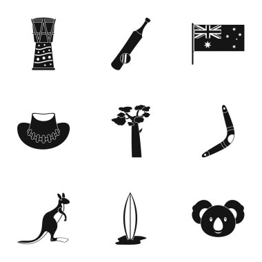 Avustralya simge seti, basit tarzı Turizm