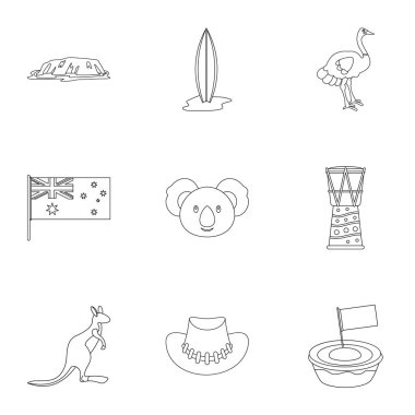 Sınır taşı-in Avustralya simge seti, anahat stili