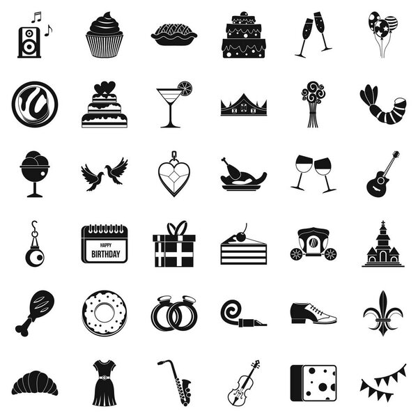 Good banquet icons set, simple style