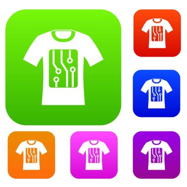 Elektronik t-shirt koleksiyonu ayarla