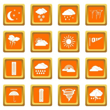 Hava Icons set turuncu ayarla