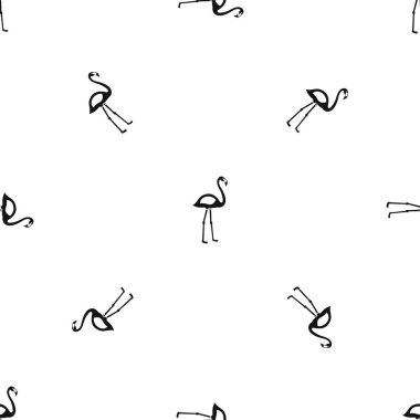 Flamingo desen sorunsuz siyah