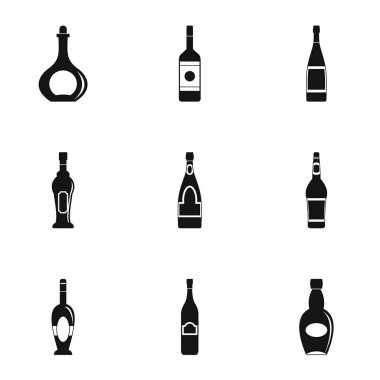Şişe simge seti, basit tarzı