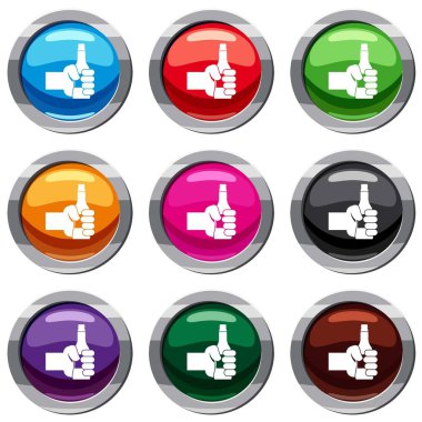 El tutma şişe bira 9 koleksiyonu ayarla