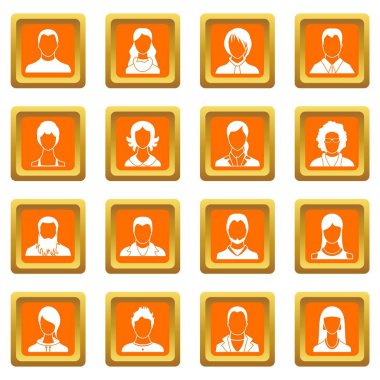 Avatarlar Icons set turuncu ayarla