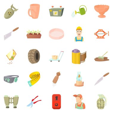 El sanatları Icons set, karikatür tarzı