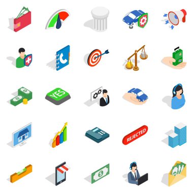 Lisans Icons set, izometrik stili