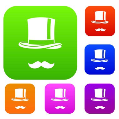 Silindir ve bıyıkları koleksiyonu ayarla