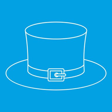 Cüce cin şapka simgesi mavi anahat tarzı vektör illüstrasyon izole. İnce çizgi işareti