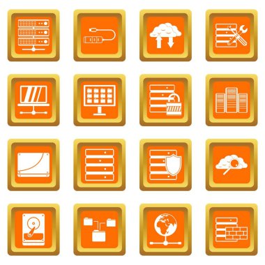 Turuncu veritabanı Icons set