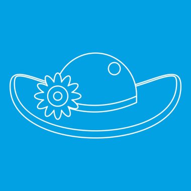 Çiçek simgesi, anahat stili ile şapka