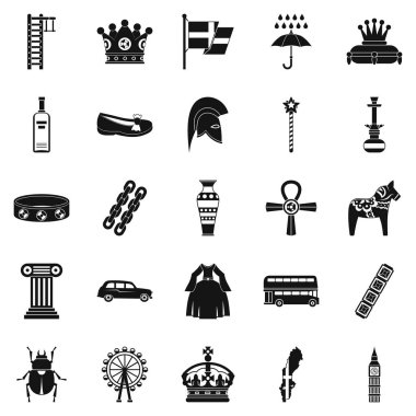 Coronate Icons set, basit tarzı