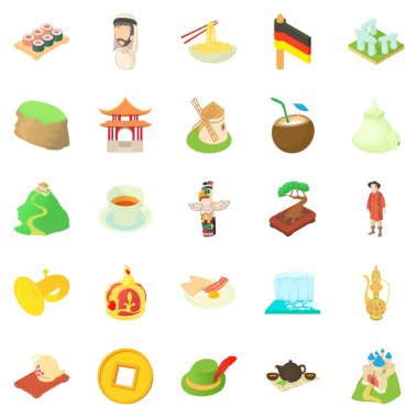 Eğitim Icons set, karikatür tarzı