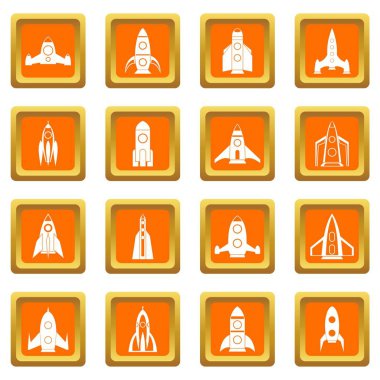 Turuncu roket Icons set