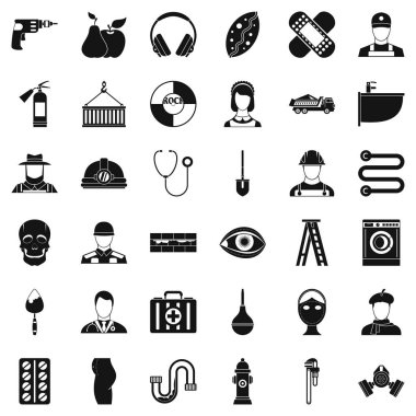 İyi iş Icons set, basit tarzı