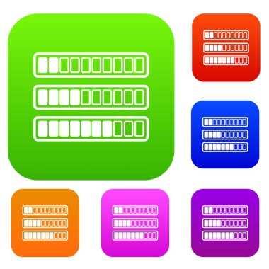 İşareti yatay sütunlar online set koleksiyonu