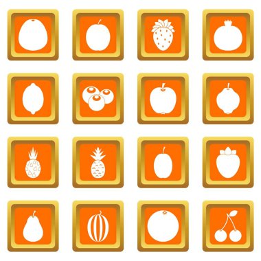 Turuncu meyve Icons set
