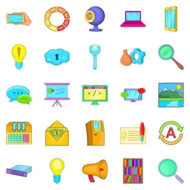 İş Insight simgeler ayarla, tarzı çizgi film