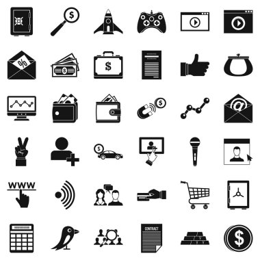 Dijital geliştirme Icons set, basit tarzı