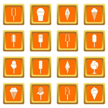 Orange dondurma Icons set
