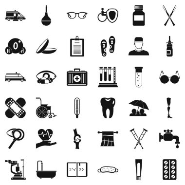 Sağlık Icons set, basit tarzı