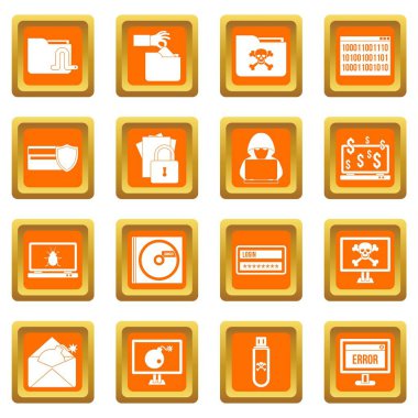 Turuncu suç faaliyeti Icons set