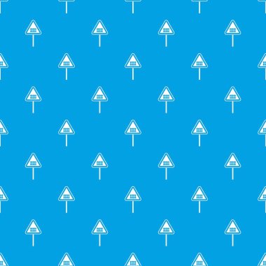 Uyarı yol işareti kesintisiz mavi model