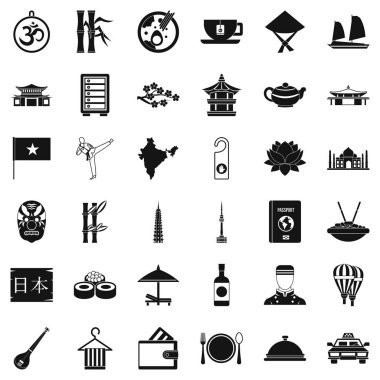 Yiyecek çanak simgeler kümesi, basit tarzı