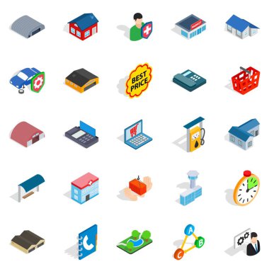 Kefalet Icons set, izometrik stili