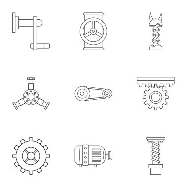 Mekanik vites simge seti, anahat stili