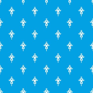 Korkuluk desen kesintisiz mavi