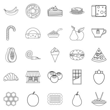 Lezzetli Icons set, anahat stili