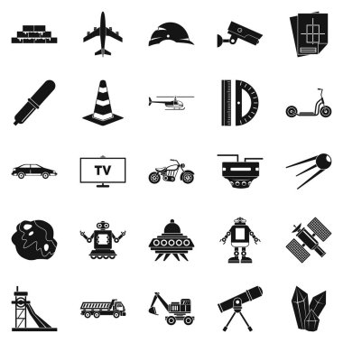 TV Yazılım Icons set, basit tarzı