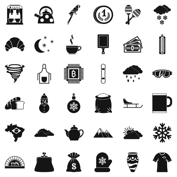 Sıcak kahve Icons set, basit tarzı