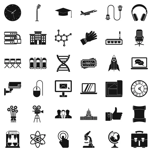 Seminar icons set, simple style — Stock Vector