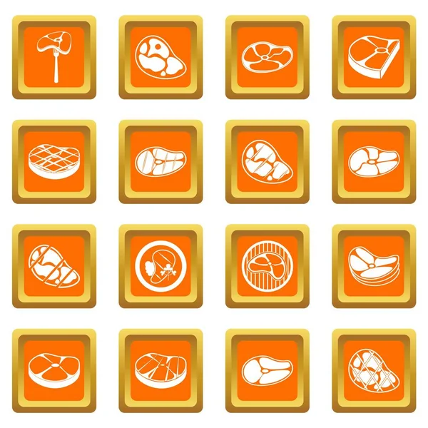 Conjunto de iconos de filete naranja — Archivo Imágenes Vectoriales