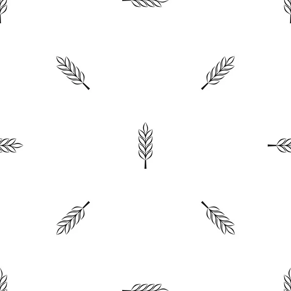 Wheat spike pattern seamless black — Stock Vector