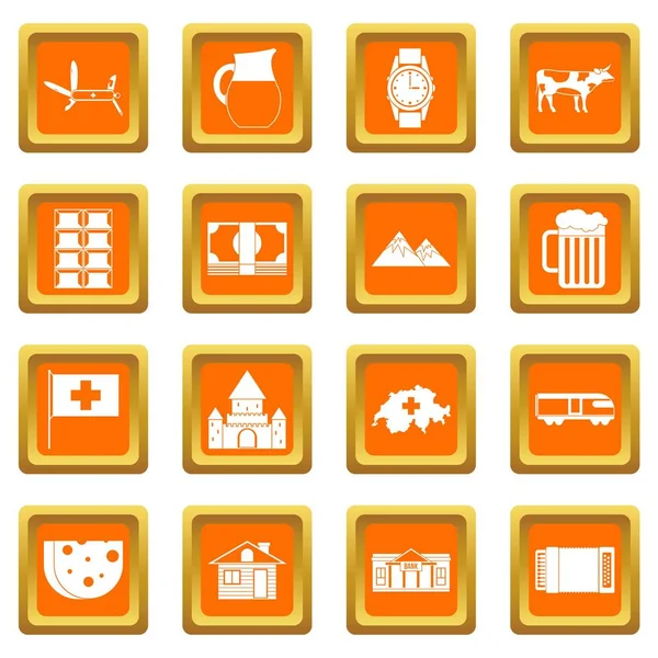 İsviçre Icons set turuncu