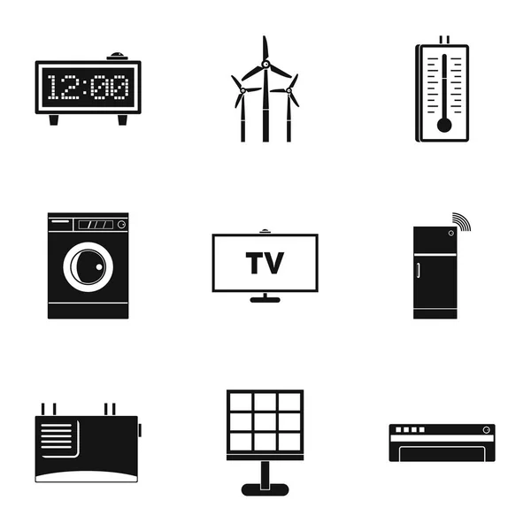 Conjunto de iconos de casa inteligente, estilo simple — Archivo Imágenes Vectoriales