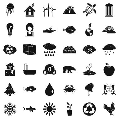 Bizim dünya Icons set, basit tarzı