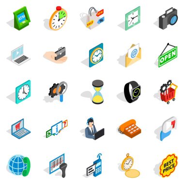 Önemsiz şey Icons set, izometrik stili