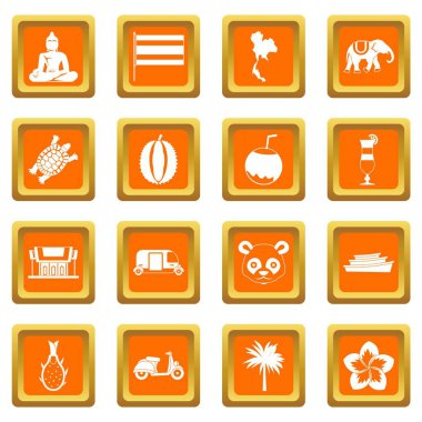 Kosta Rika Icons set turuncu