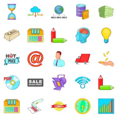 Dijital satış Icons set, karikatür tarzı