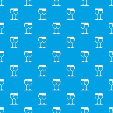 Kesintisiz mavi şarap bardakları desen