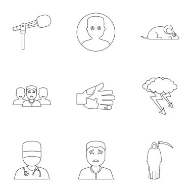 Korku simge seti, anahat stili