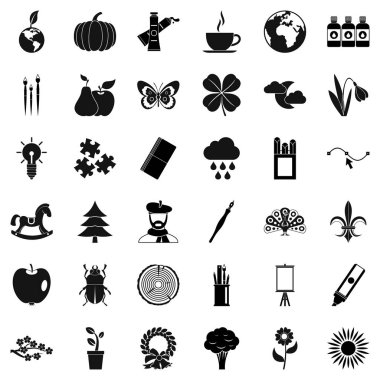 Eko sanat Icons set, basit tarzı