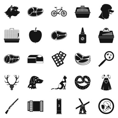 Tazı Icons set, basit tarzı